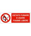 Cartello 'vietato fumare e usare fiamme libere' 1822