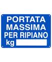 Cartello 'portata massima per ripiano kg. ___' 2625