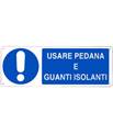 Cartello 'usare pedana e guanti da lavoro isolanti' 1928