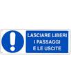 Cartello 'lasciare liberi i passaggi e le uscite' 1927