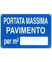 Cartello 'portata massima pavimento per mq ____' 2611