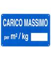 Cartello 'carico massimo per mq/kg. ___' 2613