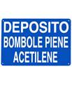 Cartello 'deposito bombole piene acetilene' 3115