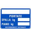 Cartello '____ portate spalla: kg.___' 3130