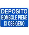 Cartello 'deposito bombole piene di ossigeno' 3114